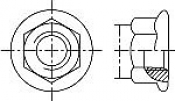 Гайки DIN 6927 (EN 1664, 1667) цельнометаллические с буртиком